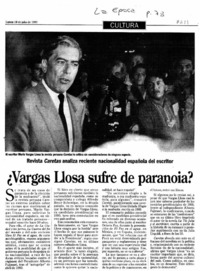 ¿Vargas Llosa sufre de paranoia?.