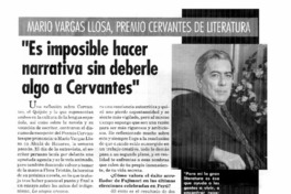 Es imposible hacer narrativa sin deberle algo a Cervantes".