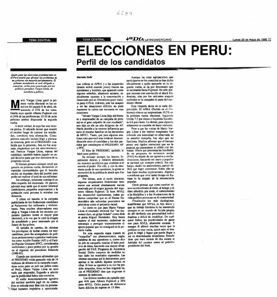 Elecciones en Perú, perfil de los candidatos