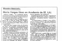 Mario Vargas Llosa en Academia de EE.UU.