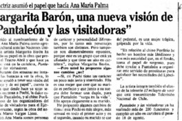 Margarita Barón, una nueva visión de "Pantaleón y las visitadoras".