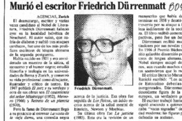 Murió el escritor Friedrich Dürrenmatt.