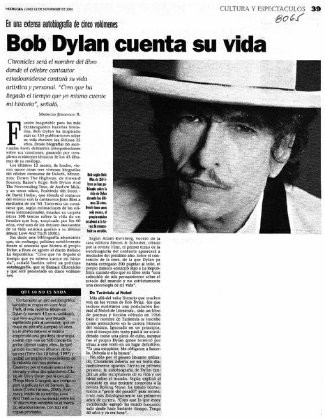 Bob Dylan cuenta su vida