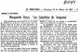 Marguerite Duras, "Los caballitos de Tarquinia"