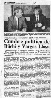 Cumbres política de Buchi y Vargas Llosa.