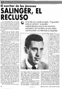 Salinger, el recluso El escritor de los jóvenes