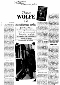 Thomas Wolfe o la incontinencia verbal