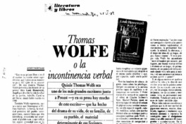 Thomas Wolfe o la incontinencia verbal