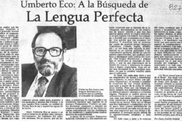 Umberto Eco, a la búsqueda de la lengua perfecta
