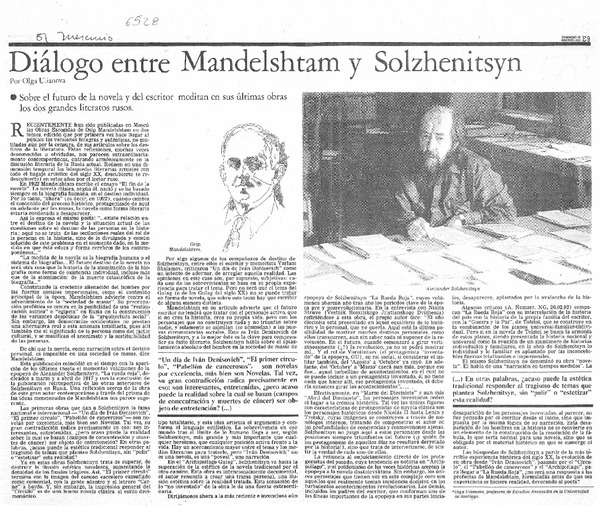 Diálogo entre Mandelshtam y Solzhenitsyn