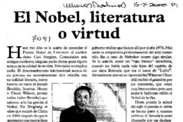 El Nobel, literatura o virtud