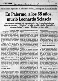 En Palermo, a los 68 años, murió Leonardo Sciascia.