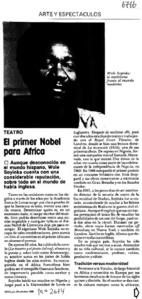 El primer Nobel de Africa