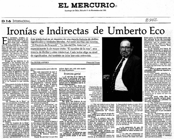 Ironías e indirectas de Umberto Eco