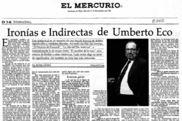 Ironías e indirectas de Umberto Eco