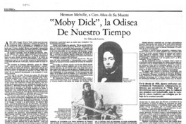 "Moby Dick", la Odisea de nuestro tiempo Herman Melville, a cien años de su muerte