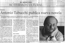Antonio Tacucchi publica nueva novela.