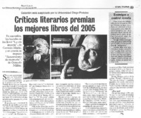 Críticos literarios premian los mejores libros del 2005