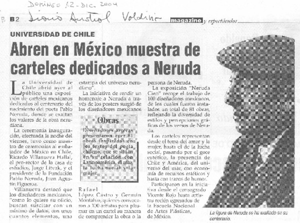 Abren en México muestra de carteles dedicados a Neruda