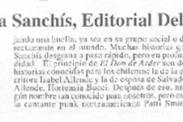 El Don de Arder; Ima Sanchís, Editorial del nuevo extremo