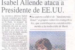 Isabel Allende ataca a Presidente de EE.UU