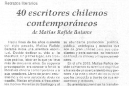 40 escritores chilenos contemporáneos