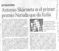 Antonio Skármeta es el primer premio Neruda que da Italia