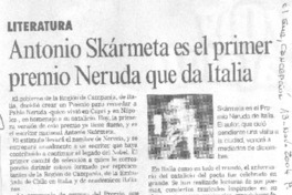 Antonio Skármeta es el primer premio Neruda que da Italia