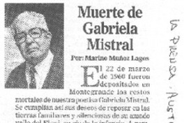 Muerte de Gabriela Mistral