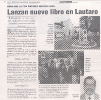 Lanzan nuevo libro en Lautaro