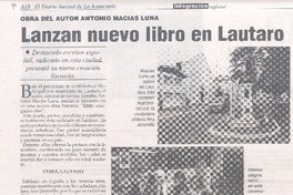 Lanzan nuevo libro en Lautaro
