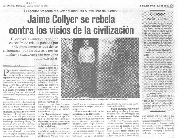 Jaime Collyer se rebela contra los vicios de la civilización [entrevista]