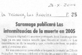Saramago publicará Las intermitencias de la Muerte en 2005