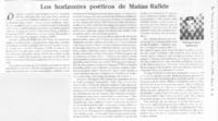 Los horizontes poéticos de Matías Rafide