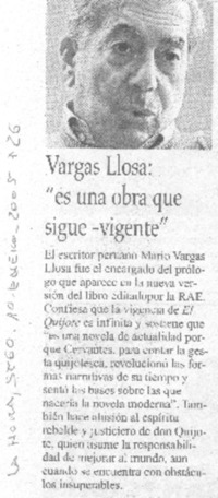 Vargas Llosa: "es una obra que sigue vigente"