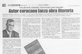 Autor curacano lanza obra literaria