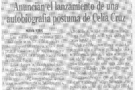 Anuncian el lanzamiento de una autobiografía póstuma de Celia Cruz