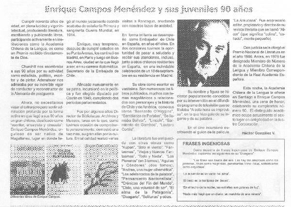 Enrique Campos Menéndez y sus juveniles 90 años