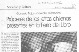 Próceres de las letras chilenas presentes en la Feria del Libro
