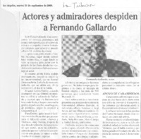 Actores y admiradores despiden a Fernando Gallardo