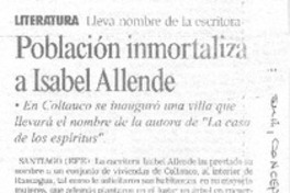 Población inmortaliza a Isabel Allende