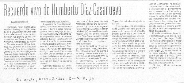 REcuerdo vivo de Humberto Díaz-Casanueva