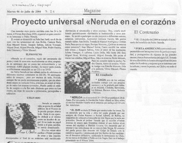Proyecto universal "Neruda en el corazón"