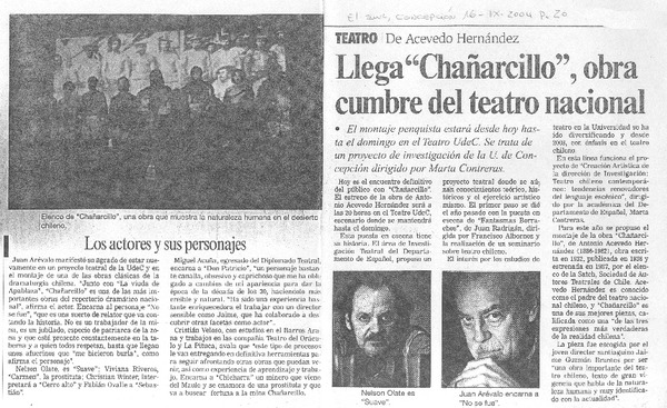 Llega "Chañarcillo", obra cumbre del teatro nacional