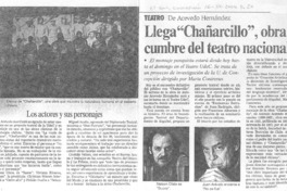 Llega "Chañarcillo", obra cumbre del teatro nacional
