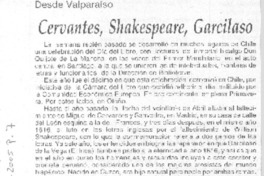 Cervantes, Shakespeare, Garcilaso