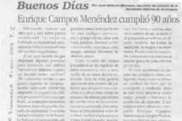 Enrique Campos Menéndez cumplió 90 años