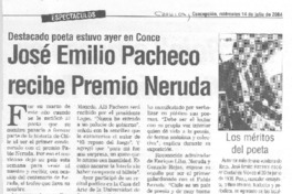 José Emilio Pacheco recibe Premio Neruda