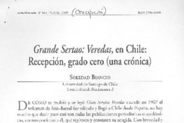 Grande sertao : veredas, en Chile : recepción, grado cero (una crónica)