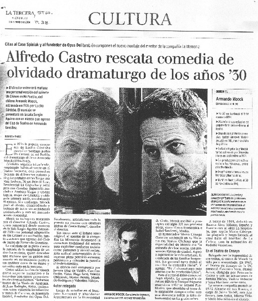 Alfredo Castro rescata comedia de olvidado dramaturgo de los años '30